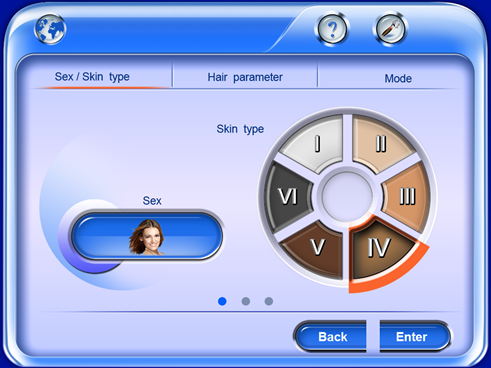 HS-818 diode laser operator interface Interface do operador do laser de diodo HS-818