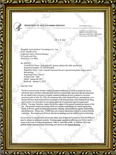 Sistemas de Tratamento Ipl - FDA