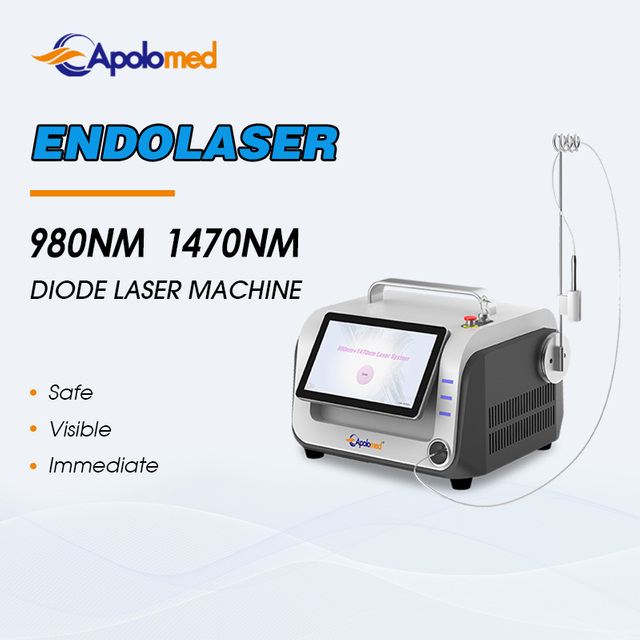 Endolaser com fibra 980+1470nm terapia vascular a laser máquina de lipólise para lifting facial