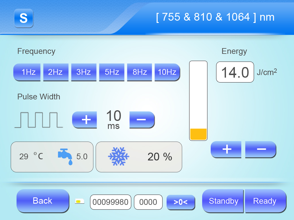 Tela de equipamento de laser de diodo 808nm