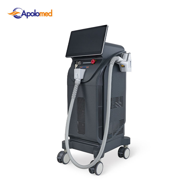 Depilação a laser permanente vertical aprovada pela FDA, equipamento de laser de diodo de 3 comprimentos de onda